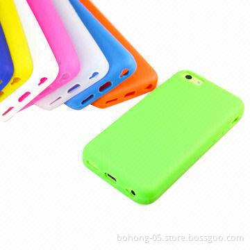 Silicone Cases for iPhone 5C, No Pattern, Various Colors Available